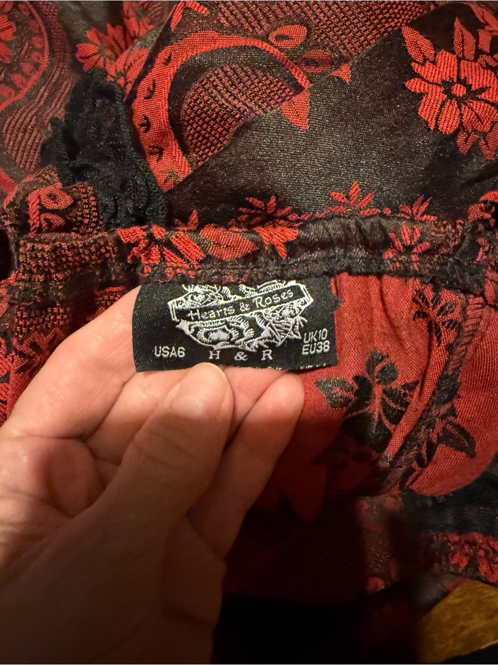 NWOT Hearts & Roses UK Red Black Valentines Day Dress Size 6 - Picture 3 of 10